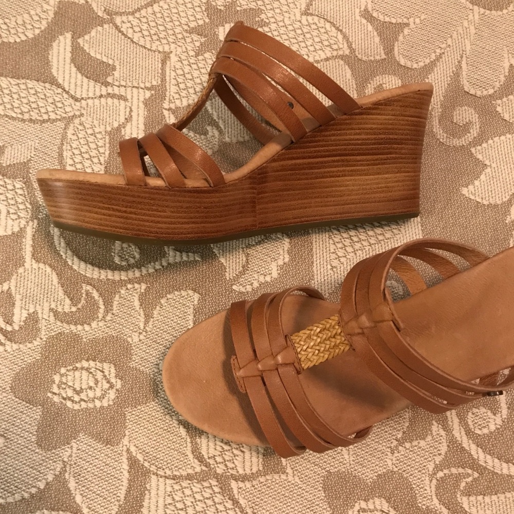 UGG Leather Wedge Sandals 8.5/39